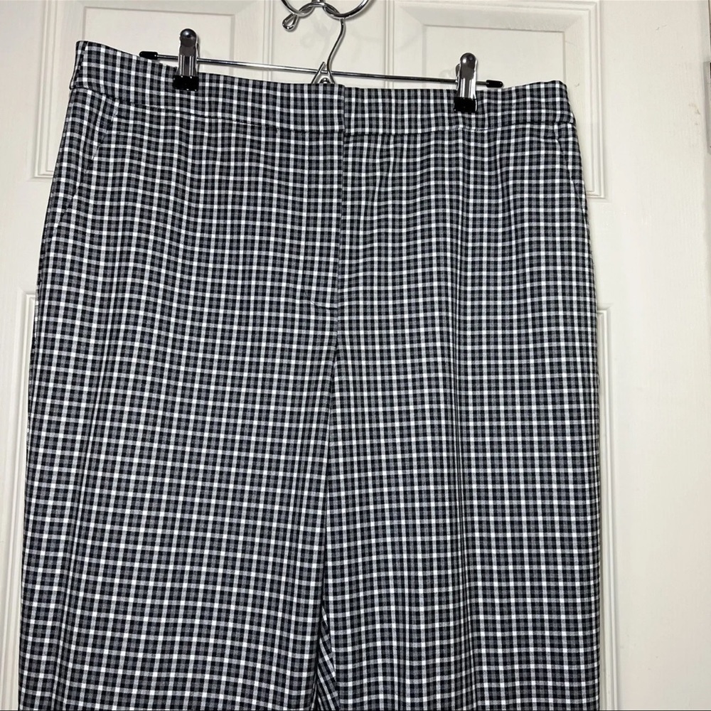 J. Crew Straight-leg Pant Plaid Elastic Waist in Black & White Size 16T Lined - Picture 5 of 14